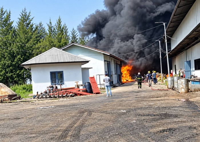 PT Agro Mega Perkasa di Teluk Sepang Kota Bengkulu Terbakar