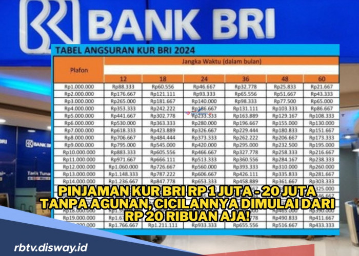 Tabel Angsuran KUR BRI Pinjaman Rp 1-20 Juta, Per Bulan Cuma Bayar Segini