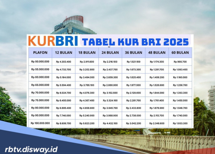Tidak Perlu Jaminan, Tabel KUR BRI Hari Ini Pinjaman Rp 20 Juta, Bisa 60 Kali Bayar