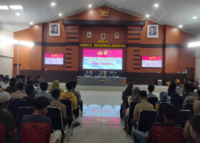 Pelajar Tergabung di Geng Motor Dikumpulkan di Aula Mapolresta Bengkulu 