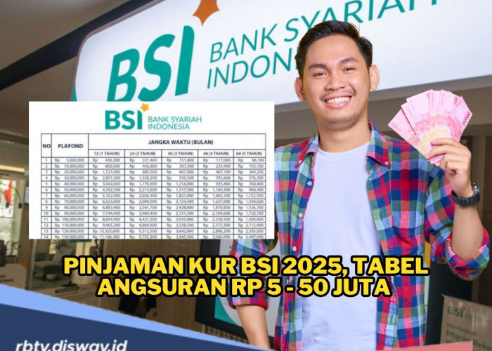 Pinjaman KUR BSI 2025, Tabel Angsuran Rp 5-50 Juta dengan Jangka Waktu Pinjaman Selama 60 Bulan