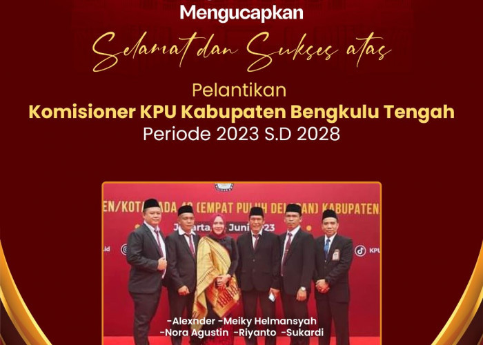 Meiky Helmansyah Jabat Ketua KPU Bengkulu Tengah