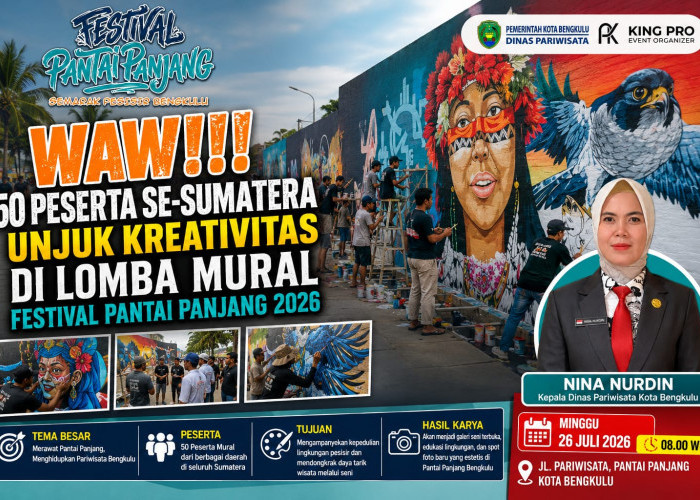 50 Peserta Se-Sumatera Unjuk Kreativitas di Lomba Mural Festival Pantai Panjang