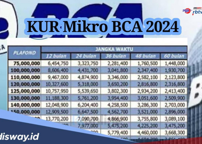 Tabel Angsuran KUR Mikro BCA 2024, Pinjaman Rp10 Juta Tanpa Jaminan, Ini Syaratnya