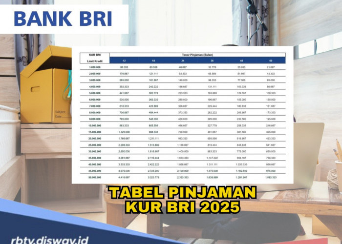 Tabel Pinjaman KUR BRI 2025 Pinjam Rp 150 Juta, Ini Syarat, Angsuran dan Caranya