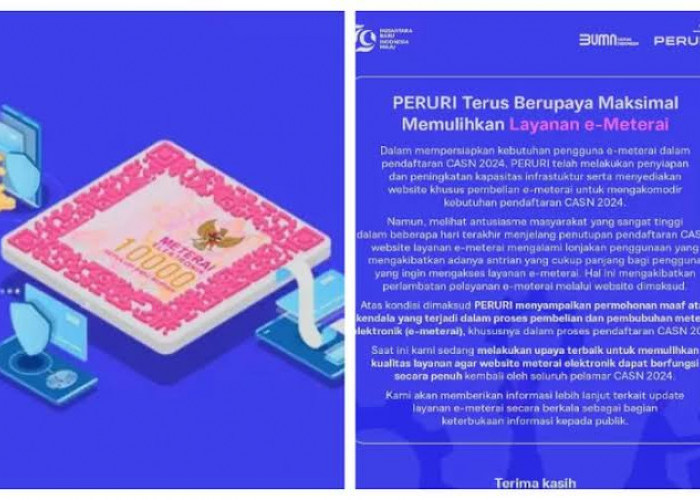 Perpanjangan Pendaftaran CPNS 2024 Lantaran E-Meterai Error, Ini Klarifikasi Peruri