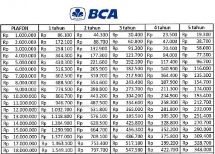 Tabel Cicilan KUR BCA 2024 Pinjaman Rp 25 Juta-Rp 50 Juta, Siapkan Syarat Pengajuannya Sekarang