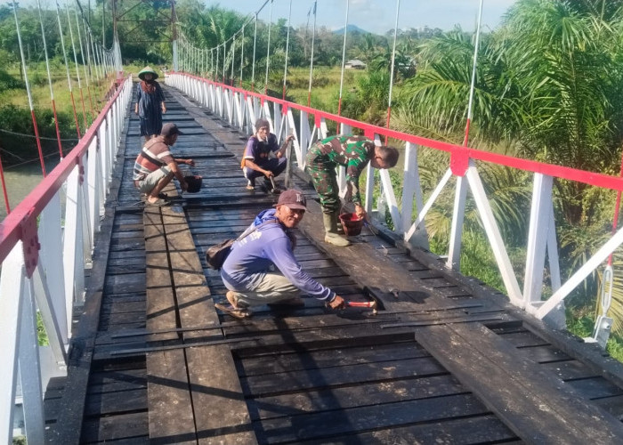 Pembangunan Jembatan Perintis Garuda Desa Sukarami Bengkulu Tengah Selesai, Dandim 0407 Minta Jaga dan Dirawat