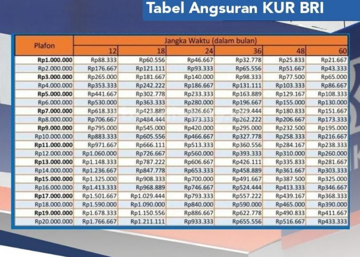 Tabel KUR BRI 2024 Pinjaman Rp 100 Juta, Siapkan Berkas Administrasi Berikut