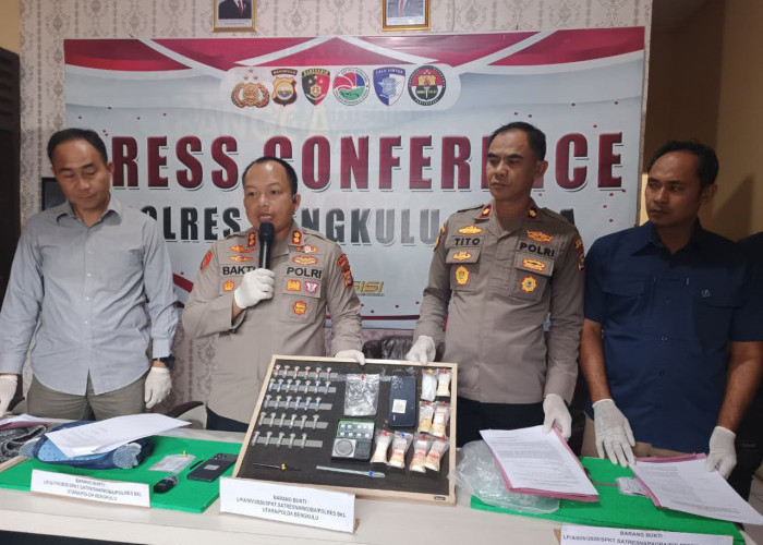 Polres Bengkulu Utara Bongkar 4 Kasus Narkotika, Tangkap 4 Tersangka dan Sita Puluhan Paket Sabu