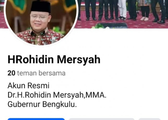 Marak Akun FB Palsu Gubernur Rohidin, Kadis Kominfotik Provinsi Bengkulu Imbau Masyarakat Jangan Tertipu
