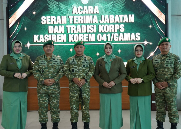 Danrem 041/Gamas Pimpin Serah Terima Jabatan dan Tradisi Korps Kasiren Korem 041/Gamas