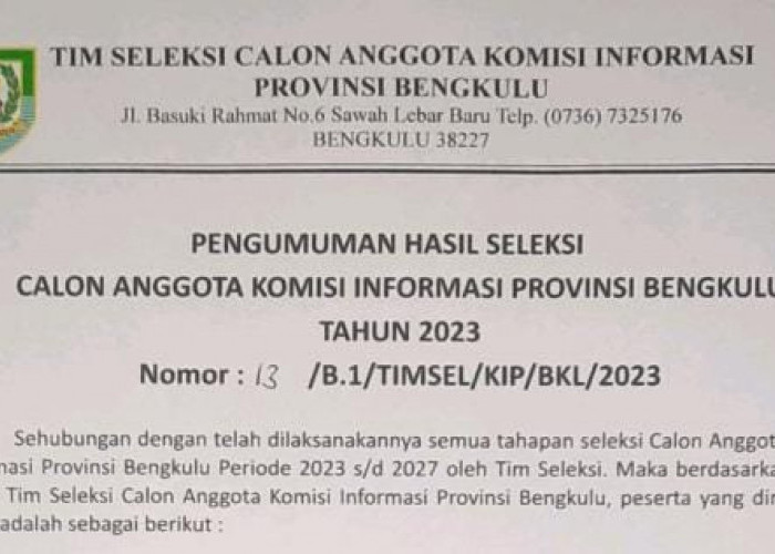 Seleksi KIP, 15 Nama Lolos ke Fit and Proper Test di Komisi 1 DPRD Provinsi