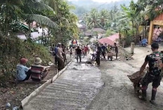 Warga Desa Lubuk Lagan Talo Kecil Kabupaten Seluma Kompak Swadaya Cor Jalan 