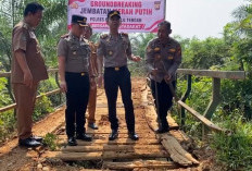 Polres Bengkulu Tengah Bangun Jembatan Merah Putih di Desa Pondok Kubang