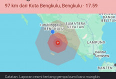 Gempa 4,9 Magnitudo Guncang Kota Bengkulu