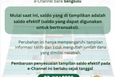 Bank Bengkulu Lakukan Penyesuaian Tampilan Saldo Efektif, Perkuat Komitmen Peningkatan Layanan Nasabah