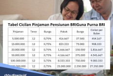 Tabel Pinjaman Pensiun Lewat Briguna Purna 2026Rp 20 Juta