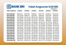 Simulasi Tabel KUR BRI Mei 2026 Pinjaman Rp 65 Juta Bunga 6 Persen per Tahun