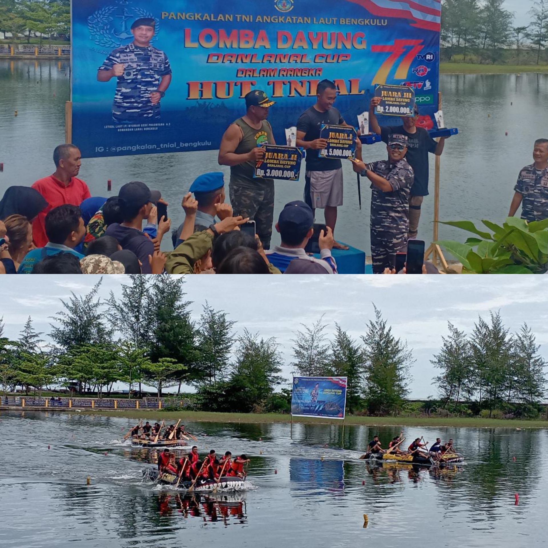 LANAL Bengkulu Launching Kampung Bahari Nusantara & Gelar Lomba Dayung
