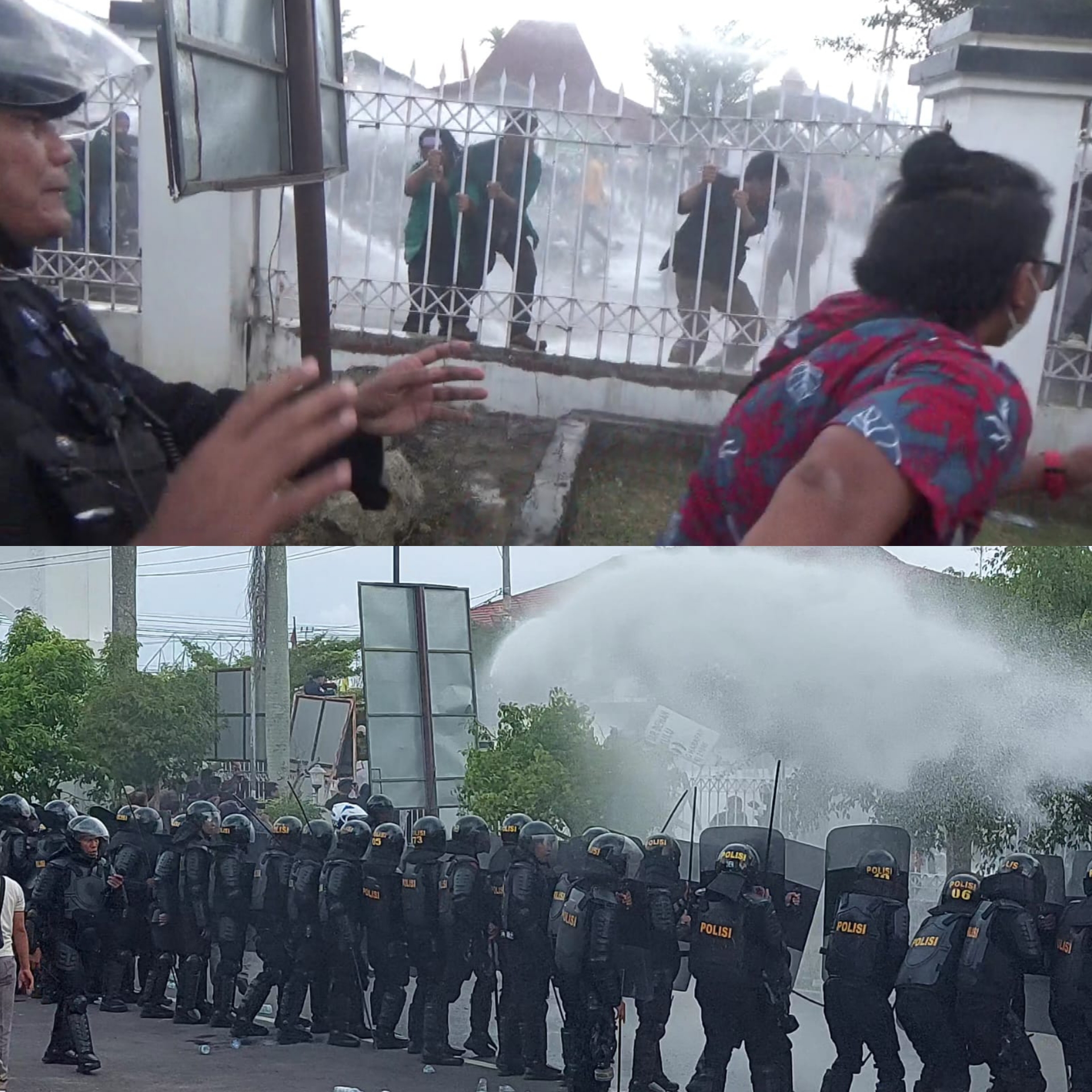 Massa Nekat Masuk Gedung DPRD, Polisi Tembakan Gas Air Mata